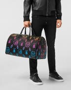 PHILIPP PLEIN Leather Travel Bag Rainbow Monogram Men