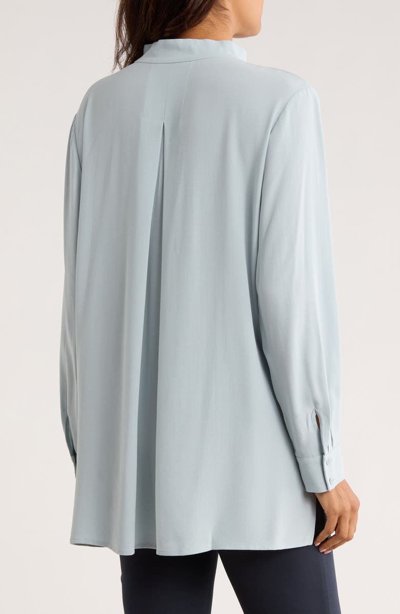 Eileen Fisher Split Stand Collar Silk Tunic, Alternate, color, Frost