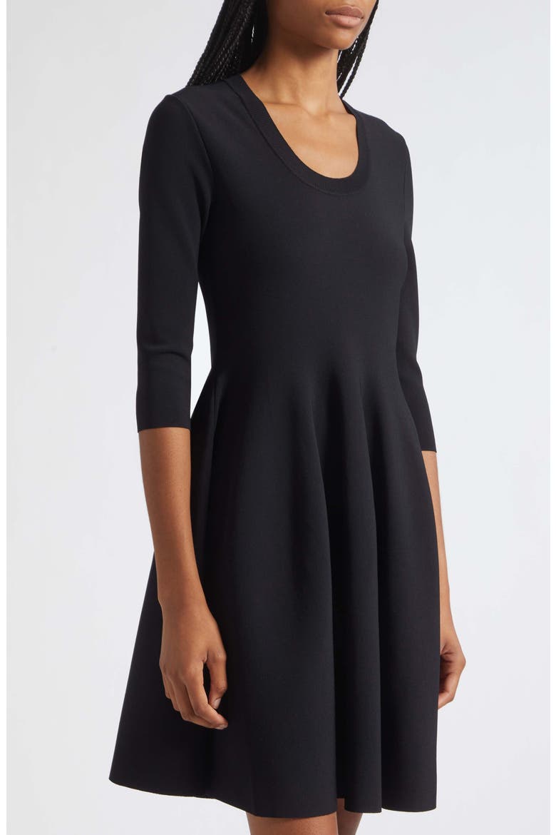 Milano Stitch Fit & Flare Sweater Dress, Alternate, color, BLACK