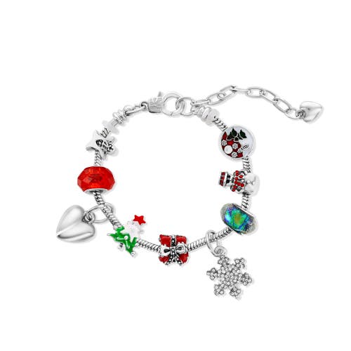 Donatello Gian Snow-flake Christmas Charm Bracelet In Metallic