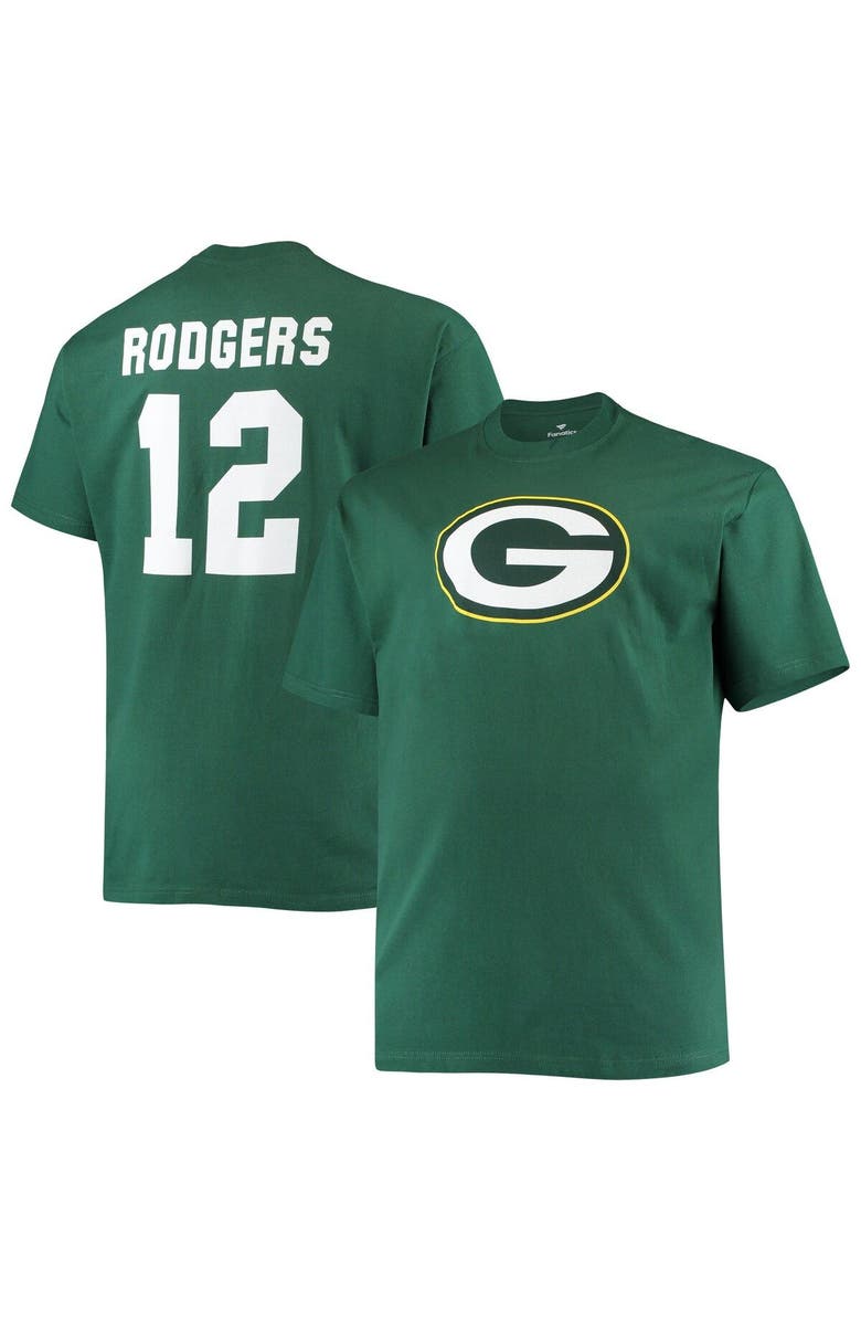 FANATICS Men's Fanatics Branded Aaron Rodgers Green Green Bay Packers Big & Tall Player Name & Number T-Shirt, Main, color, 