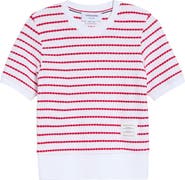 Thom Browne Stripe Cotton Honeycomb Jacquard T-Shirt