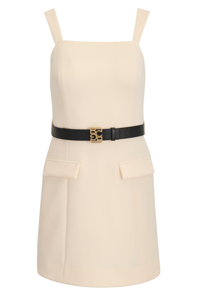 Belted Sheath Minidress, Alternate, color, ECRU