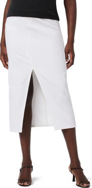 Hudson Jeans Reconstructed Stretch Cotton Denim Midi Skirt