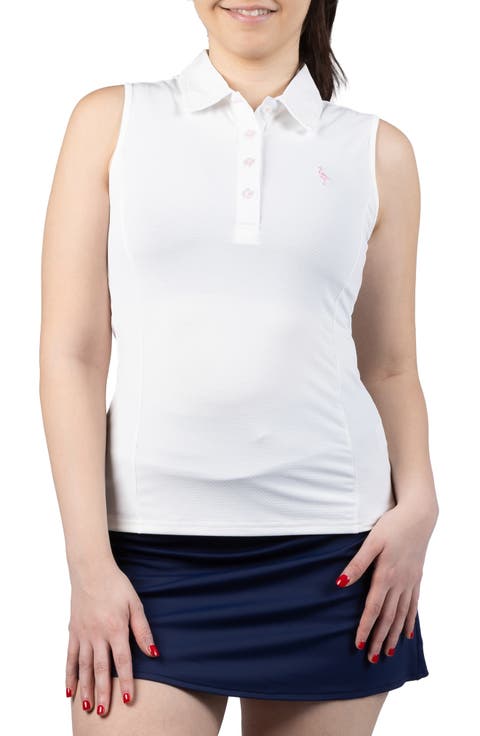 Textured Grid Polo Tank