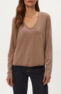 Michael Stars Kailee Long Sleeve V-Neck Cotton T-Shirt