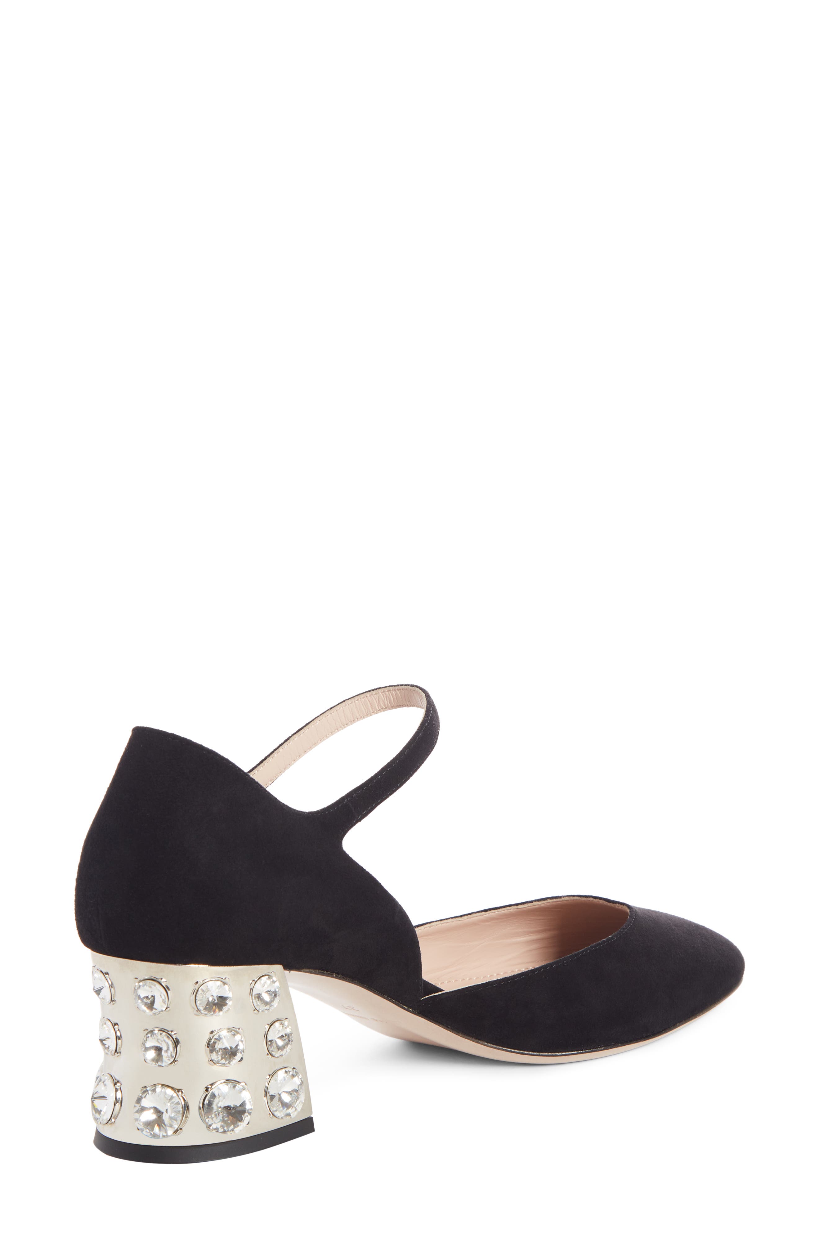 Miu Miu Embellished Block Heel Mary Jane Pump, Alternate, color, 