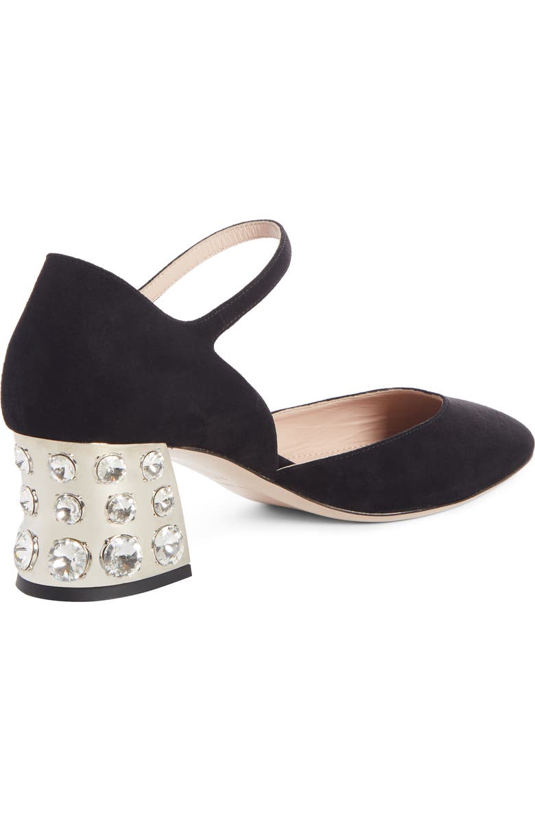 Miu Miu Embellished Block Heel Mary Jane Pump, Alternate, color,