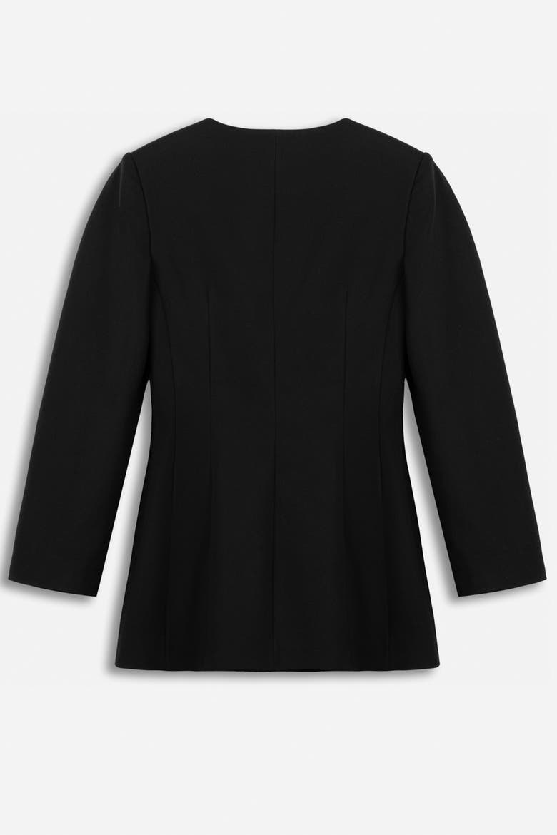 Ring Button Wrap Front Jacket, Alternate, color, Black
