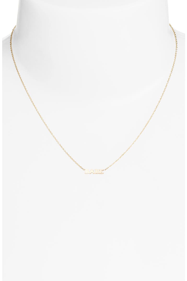 Itty Bitty Typographical Pendant Necklace, Alternate, color, YELLOW GOLD