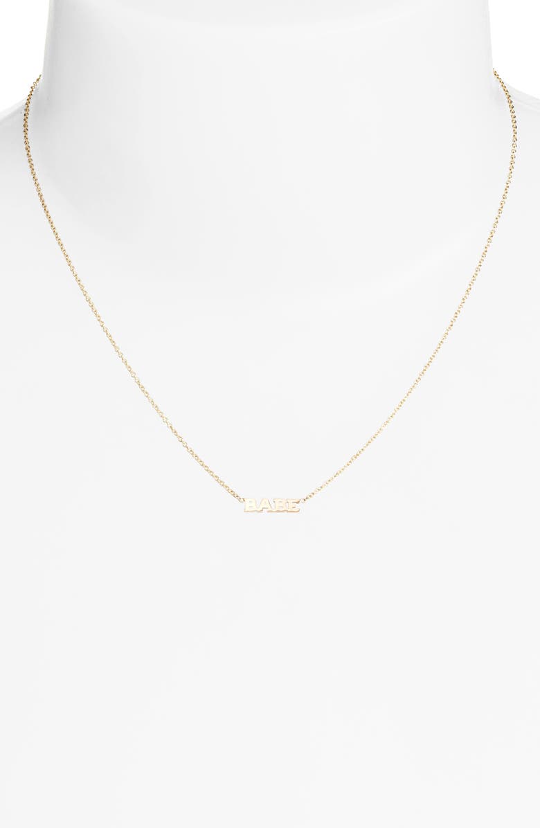 Zoë Chicco Itty Bitty Typographical Pendant Necklace, Alternate, color,