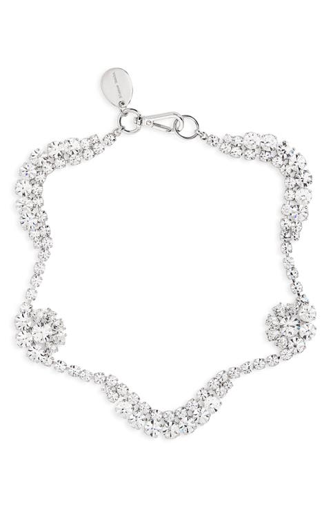 Scalloped Crystal Sepal Necklace
