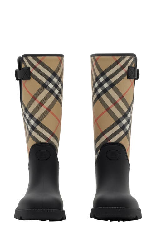 Burberry Marsha Stamp High Synthetic Rubber Rain Boots