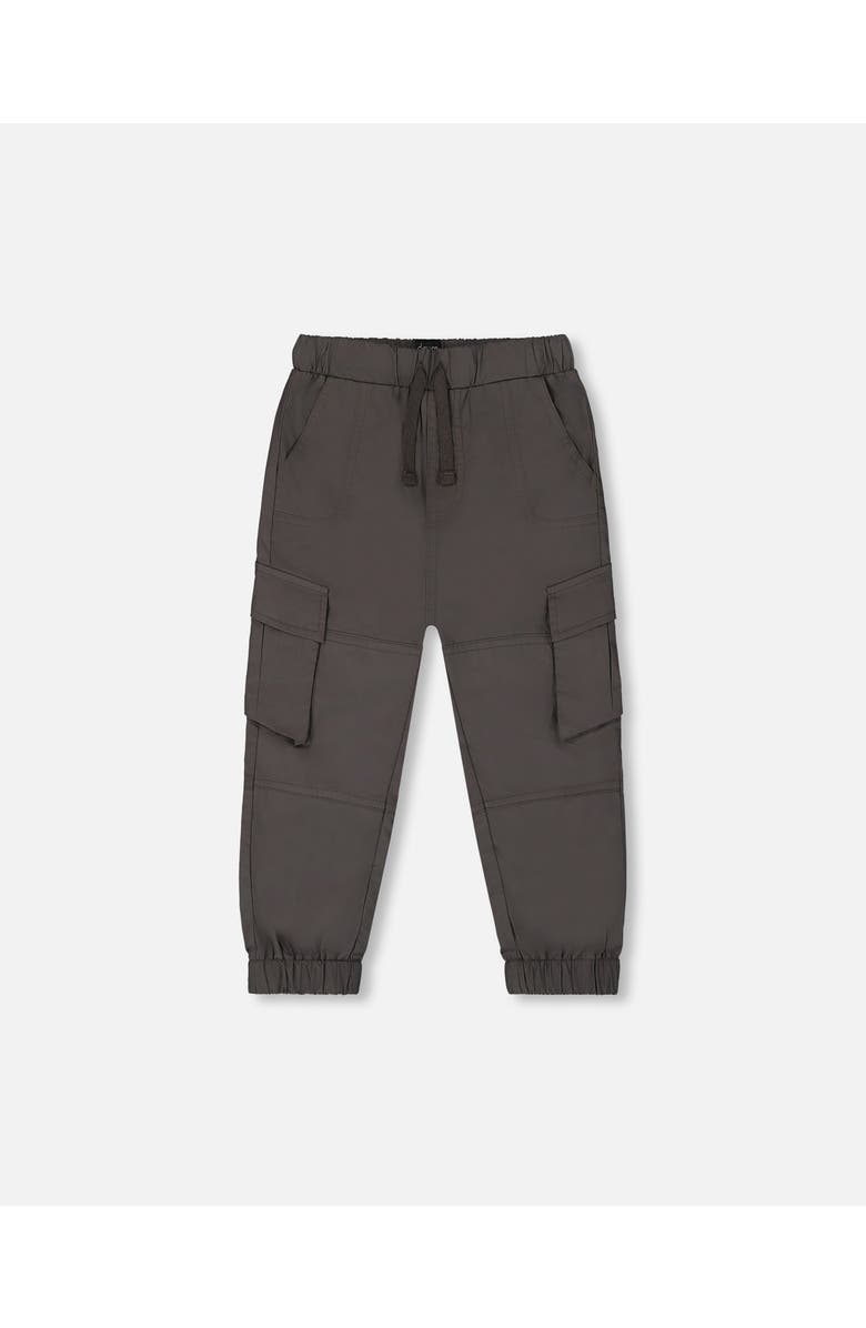 Deux par Deux Boy's Parachute Cargo Pocket Jogger Pants Dark Gray, Main, color, 