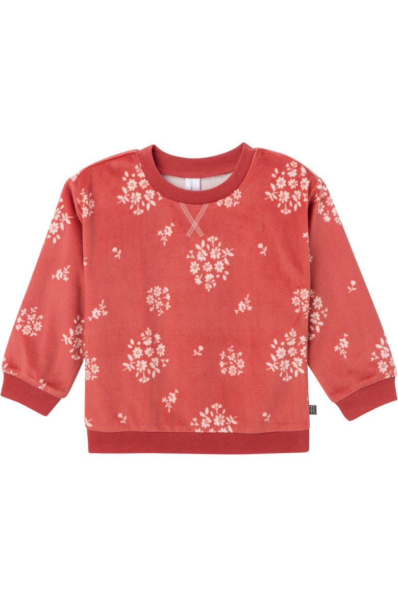 Fleece Pajama Top & Pant Set, Alternate, color, Red Floral