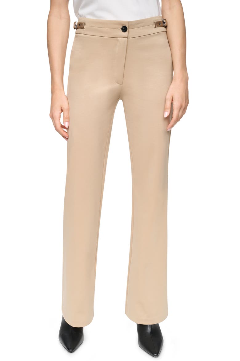 Soho Fit & Flare Ponte Pants, Main, color, TRAVERTINE