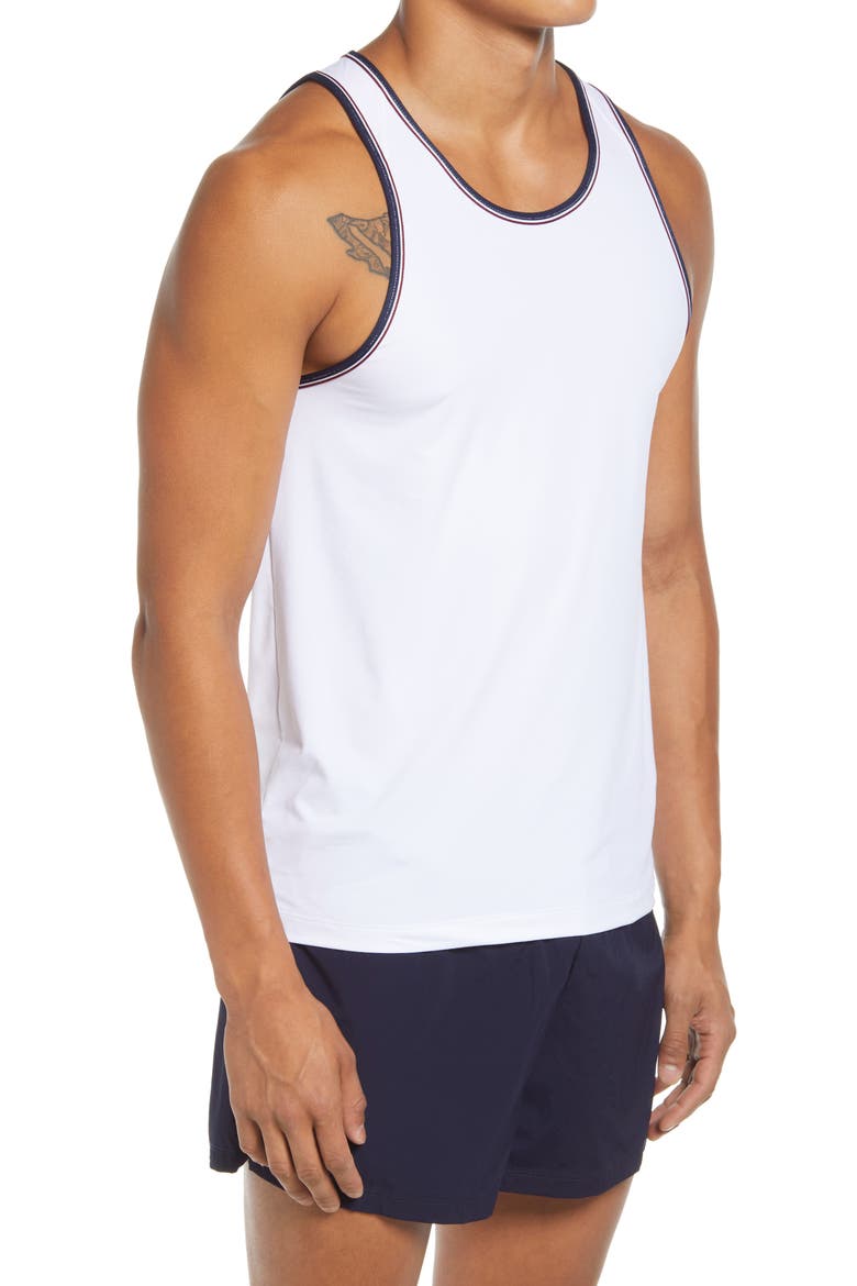 Men's Reign Retro Performance Tank, Alternate, color, BRIGHT WHITE
