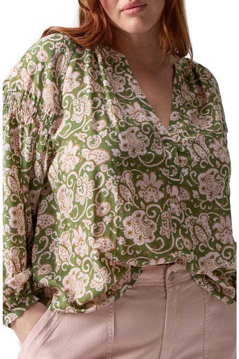 Sunday's Best Floral Print Top, Main, color, GREEN FLORAL