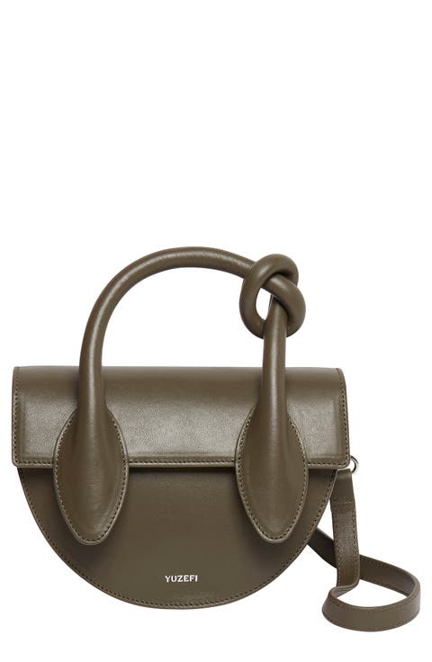 Pretzel Leather Crossbody Bag