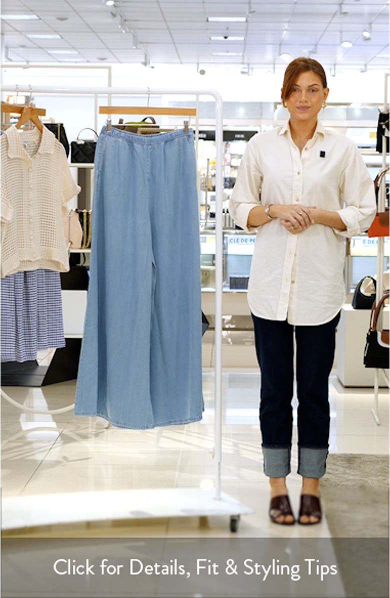 Siros Pull-On Wide Leg Denim Pants, sales video thumbnail