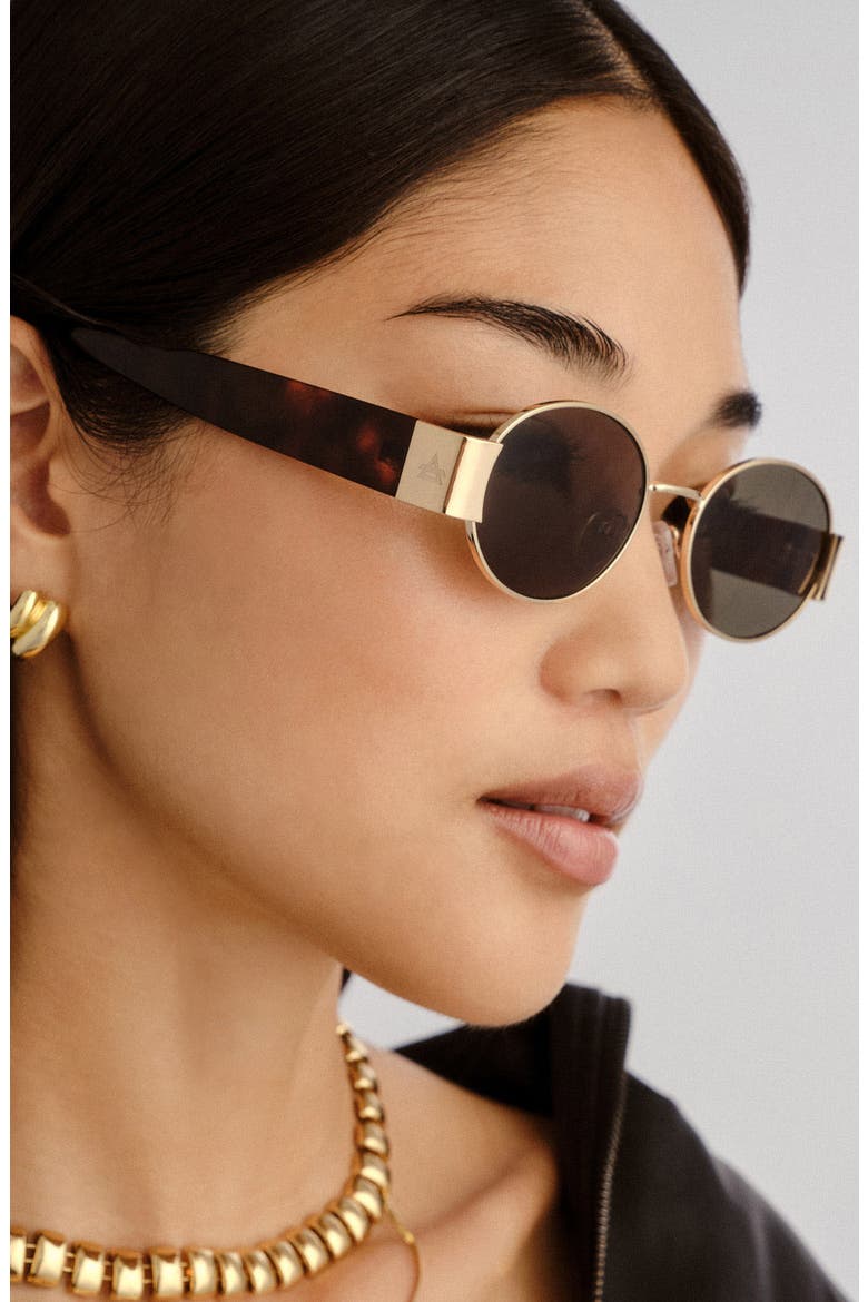 Mars II 51mm Oval Sunglasses, Alternate, color, GOLD / DARK TORT