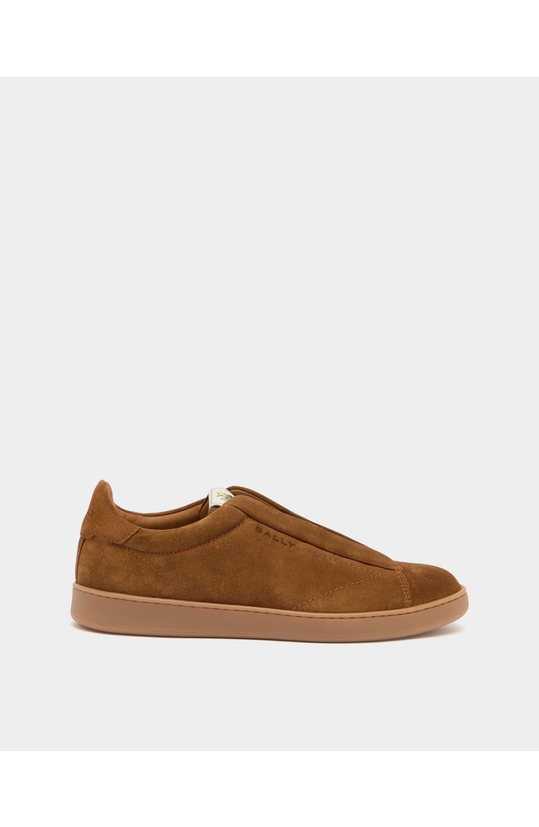 Bally Retro Crest Sneaker in Light Suede, Main, color, Brown