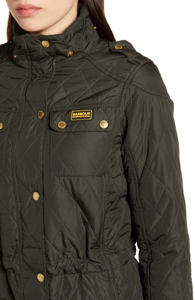 Barbour B.INTL Enduro Quilted Jacket with Faux Fur Trim, Alternate, color, 