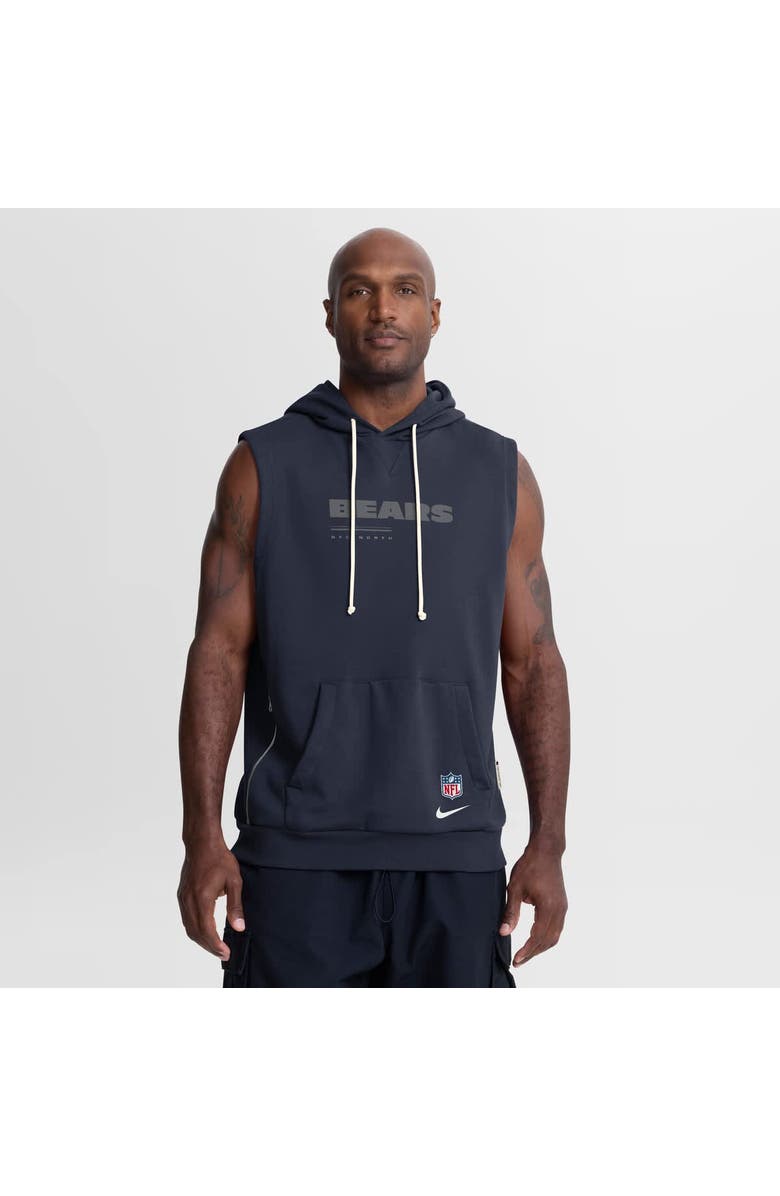 Nike Men's Nike Navy Chicago Bears Sideline Standard Issue Dri-FIT Sleeveless Hoodie, Main, color, Navy