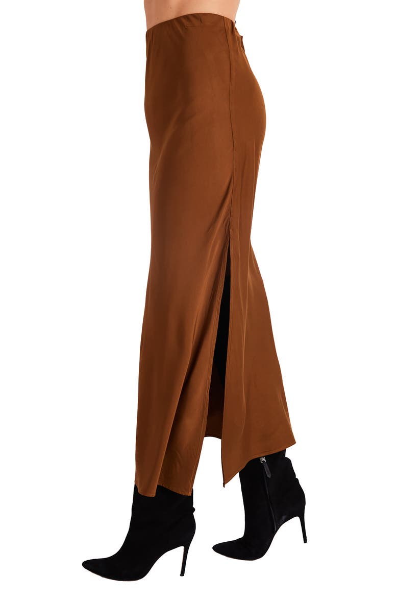 Side Slit Bias Satin Maxi Skirt, Alternate, color, TWILIGHT G