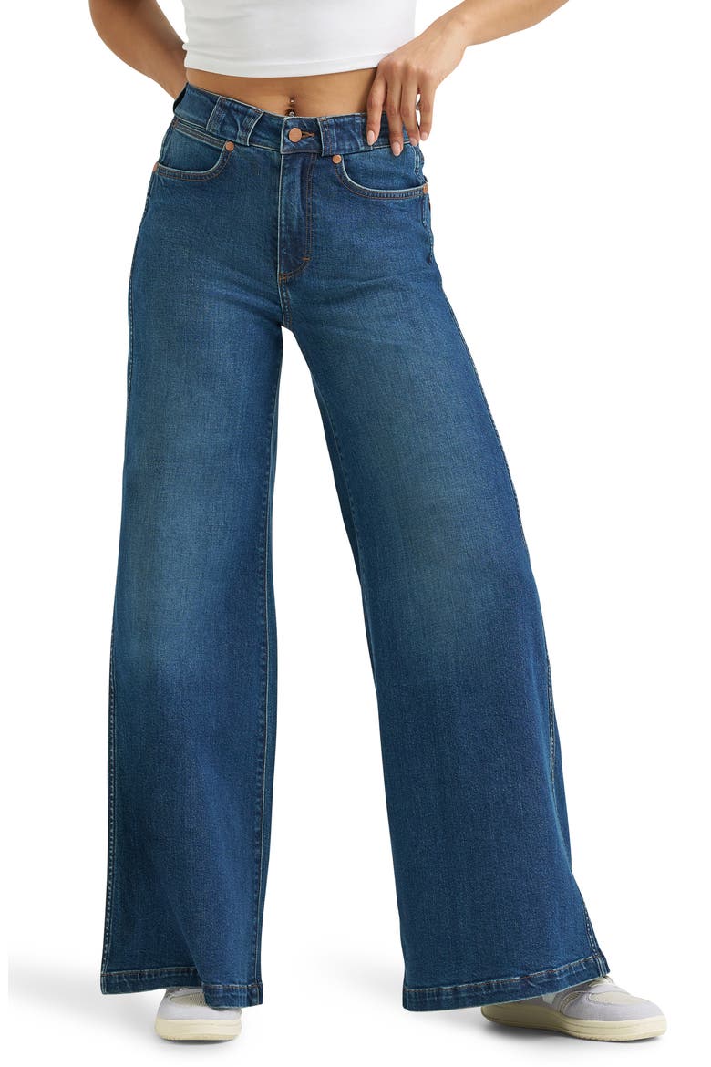 High Waist Rainbow Pocket Wide Leg Jeans, Main, color, ICON