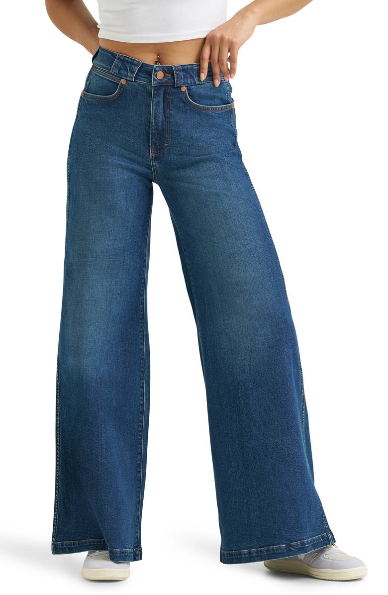 Wrangler High Waist Rainbow Pocket Wide Leg Jeans, Main, color, Icon