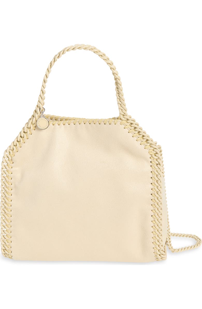 Stella McCartney Mini Falabella Shaggy Deer Faux Leather Tote, Main, color, Oat