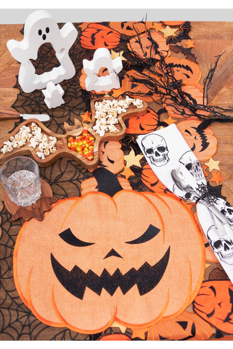 Jack O' Lantern & Bat Table Runner 14" x 68", Alternate, color, Orange