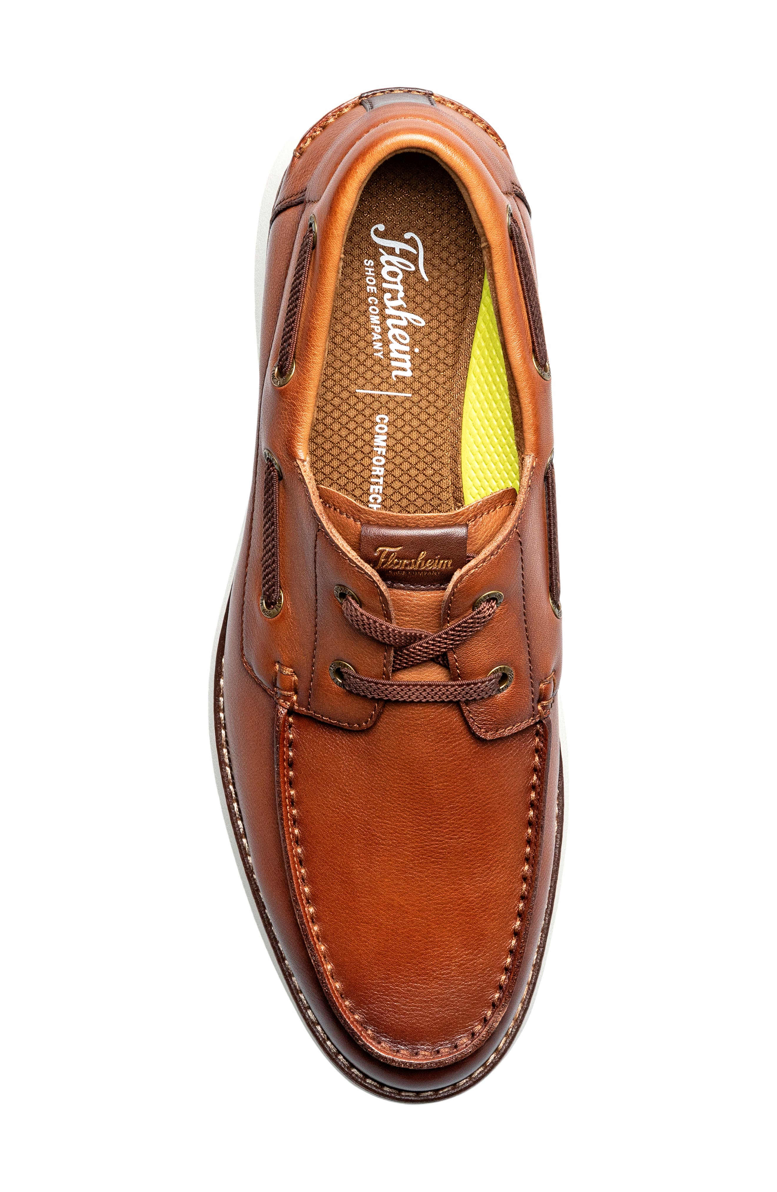Florsheim Launch Moc Toe Lace-Up Boat Shoe, Alternate, color, Cognac Multi