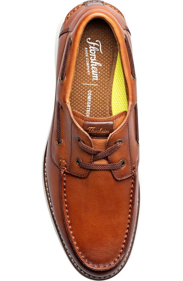 Florsheim Launch Moc Toe Lace-Up Boat Shoe, Alternate, color, Cognac Multi