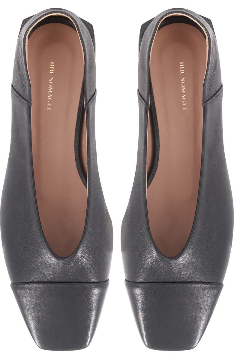 Bruno Magli Patria Square Toe Flat, Alternate, color, Black/ Black