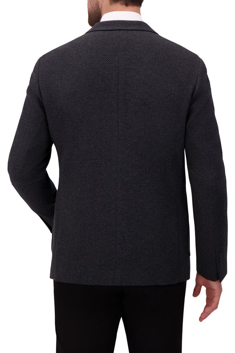 Modern Fit Textured Knit Cotton Blend Sport Coat, Alternate, color, CHARCOAL