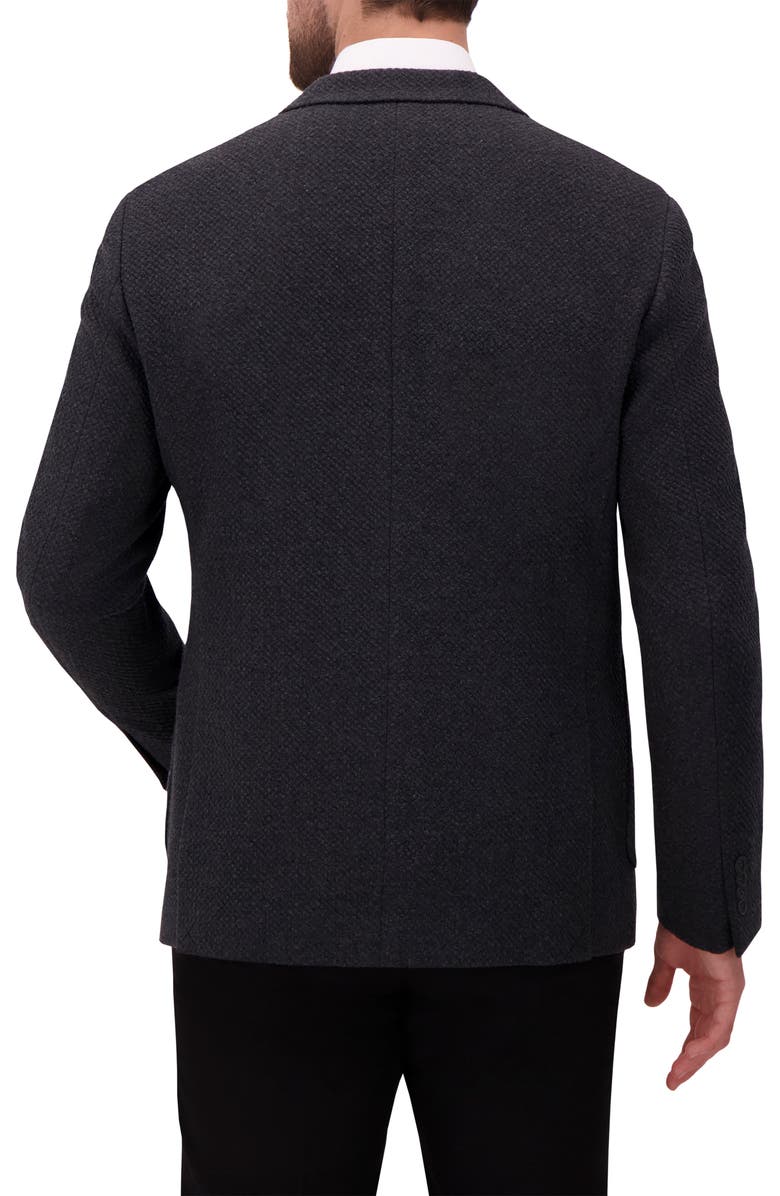 Victor Emmanuel Modern Fit Textured Knit Cotton Blend Sport Coat, Alternate, color, Charcoal