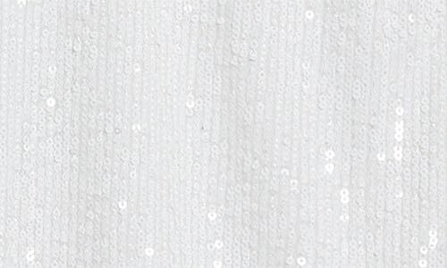 Anne Klein Sequin Double Scoop Neck Mesh Tank In Bright White