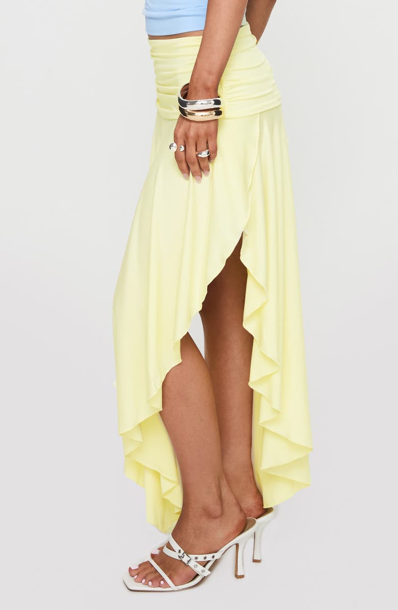 Princess Polly Symphonia Asymmetric Midi Skirt, Alternate, color, Butter Yellow