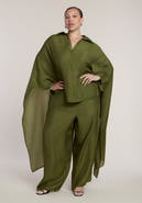 ELOQUII Sheer Lightweight Wide Leg Pant