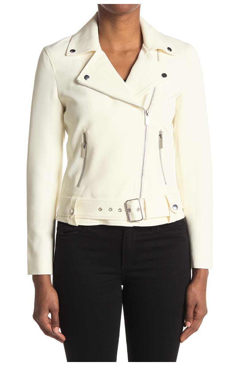 T Tahari Long Sleeve Moto Jacket, Alternate, color, 