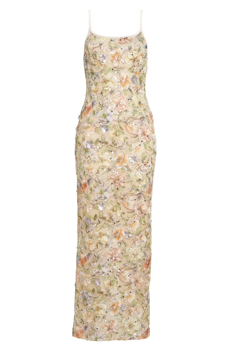 KILO BRAVA Embroidered Sequin Nightgown, Alternate, color, Champagne Sparkle