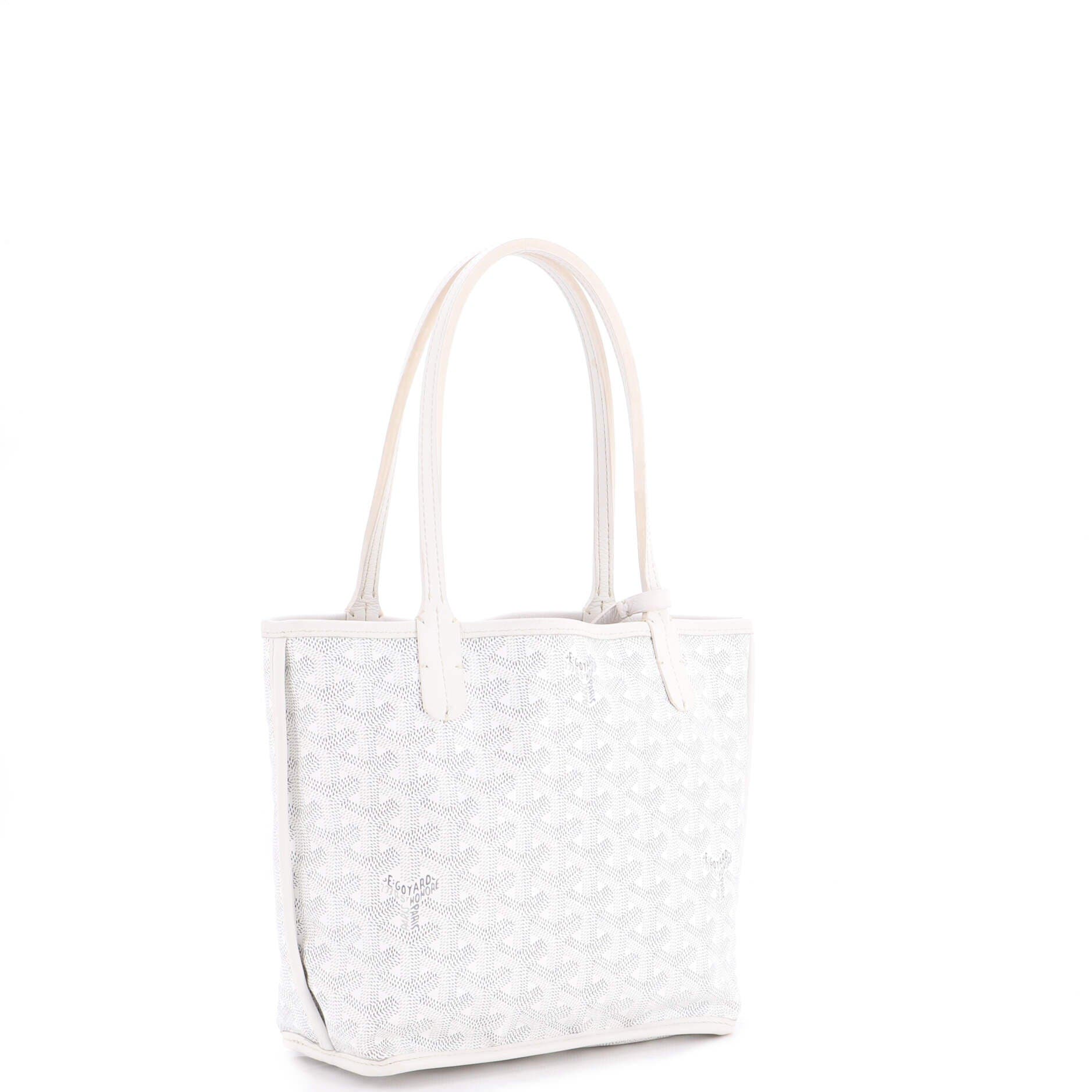 Pre-Owned Goyard Anjou Reversible Tote Coated Canvas Mini, Alternate, color, White