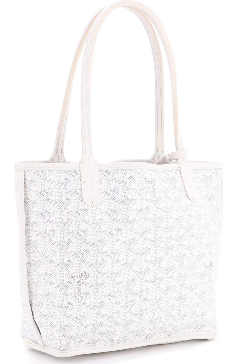 Pre-Owned Goyard Anjou Reversible Tote Coated Canvas Mini, Alternate, color, White