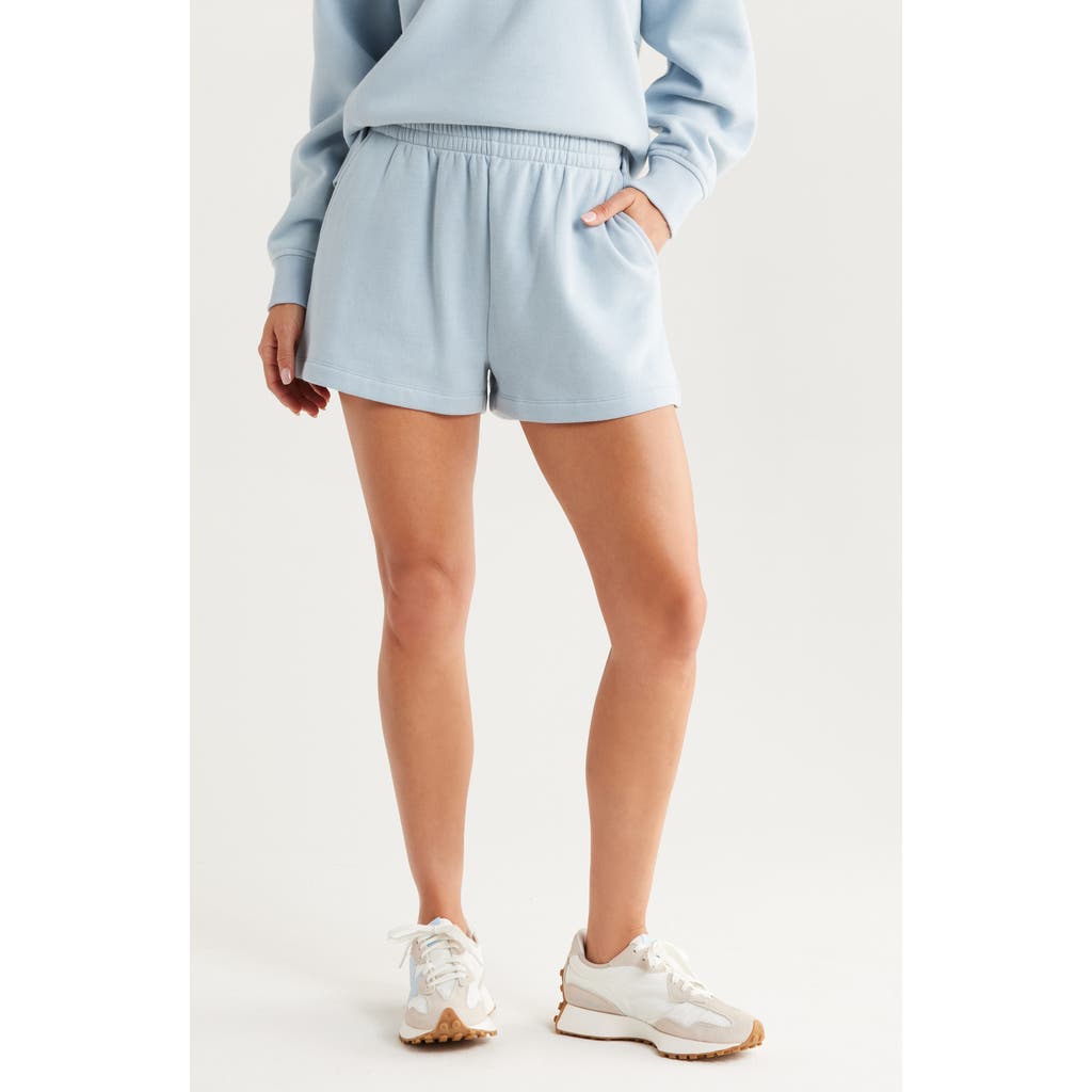 Zella Ultra Cozy Fleece Sweat Shorts In Blue