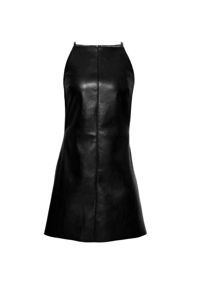 Faith Recycled Leather Dress, Alternate, color, Black