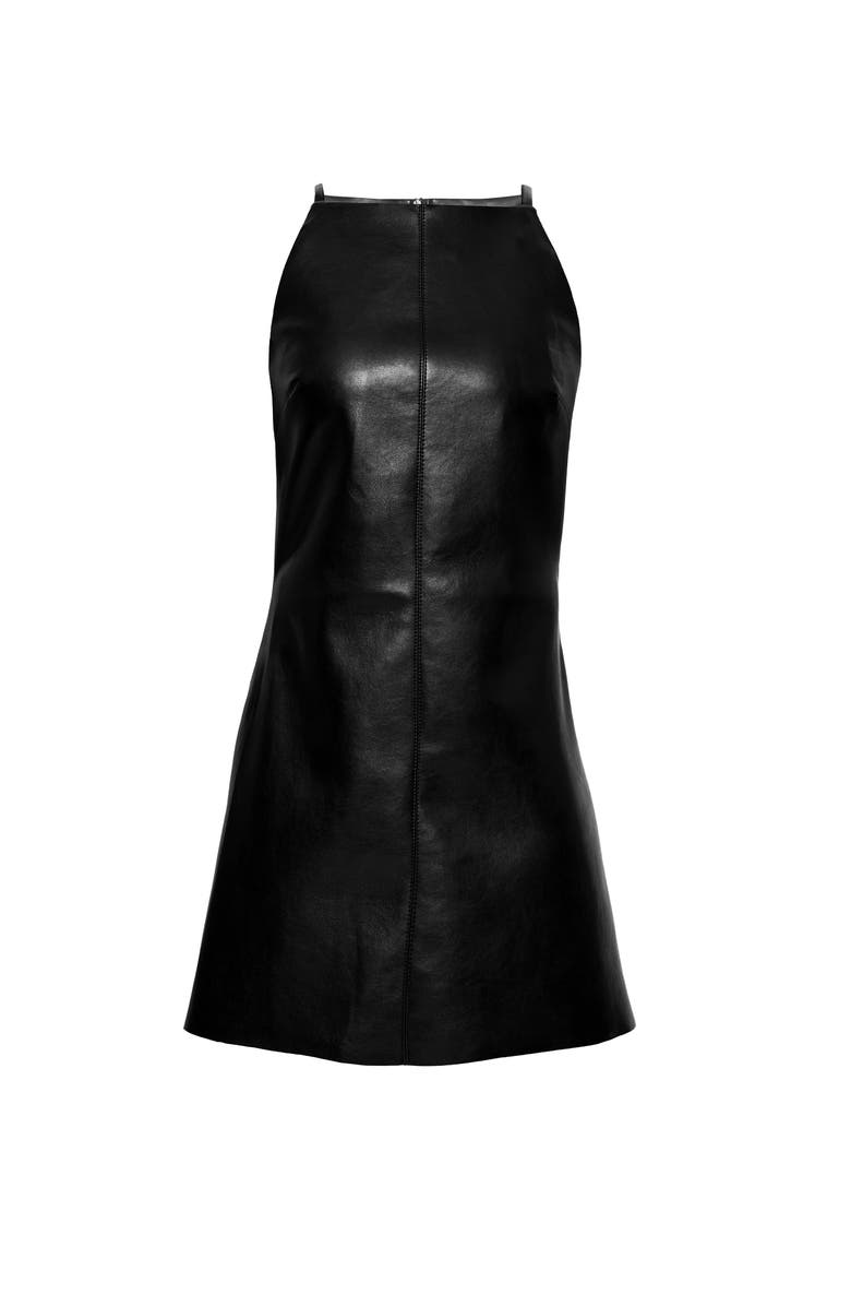 AS by DF Faith Recycled Leather Dress, Alternate, color, Black