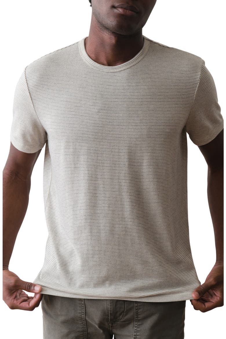 Signature Jacquard Stripe T-Shirt, Main, color, WHITECAP/ NAVY