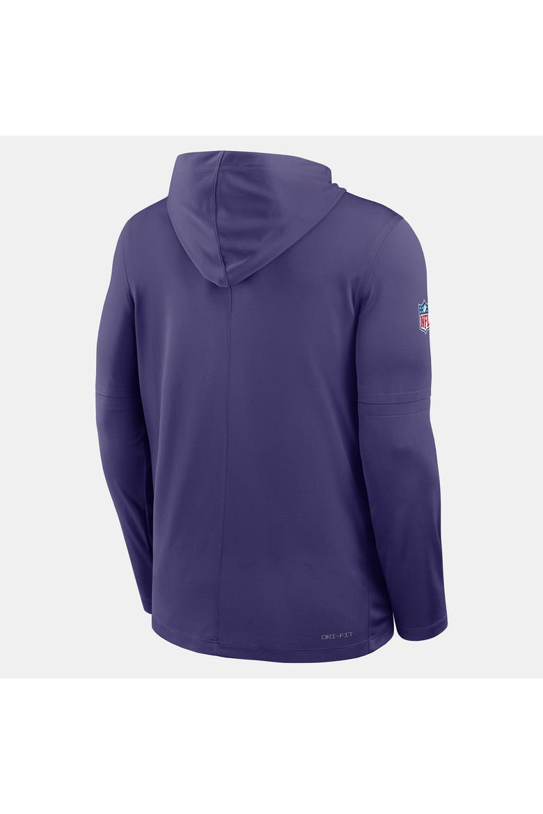 Men's Nike Purple Baltimore Ravens Sideline Alternate Lightweight Long Sleeve Hooded Dri-FIT T-Shirt, Alternate, color, Purple